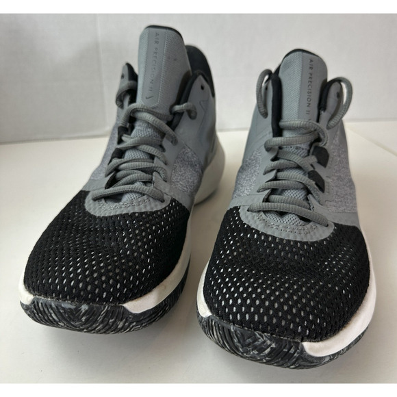 Nike Men's Air Precision II AA7069-011 Gray/Black Basketball Shoes Size 7.5 - Picture 3 of 12
